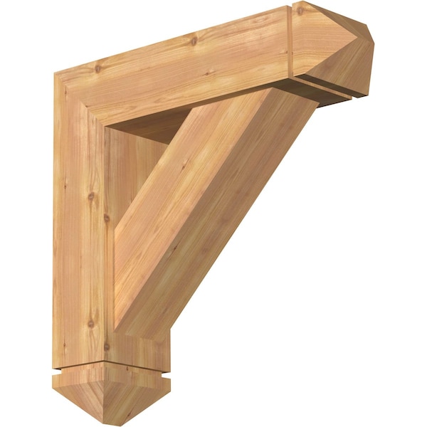Ekena Millwork Traditional Arts and Crafts Smooth Bracket w/ Offset Brace, Western Red Cedar, 7 1/2"W x 28"D x 28"H BKT0806X28X28TRA03SWR - main